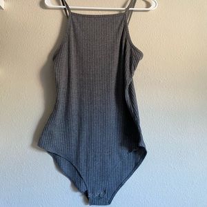 Grey Ribbed Bodysuit